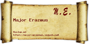 Major Erazmus névjegykártya